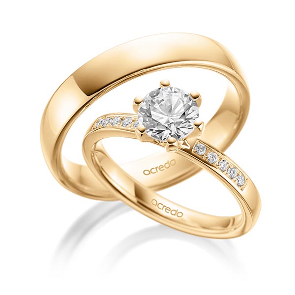 Set in Roségold 585 mit 1 ct. + zus. 0,1 ct. Brillant tw, si von acredo