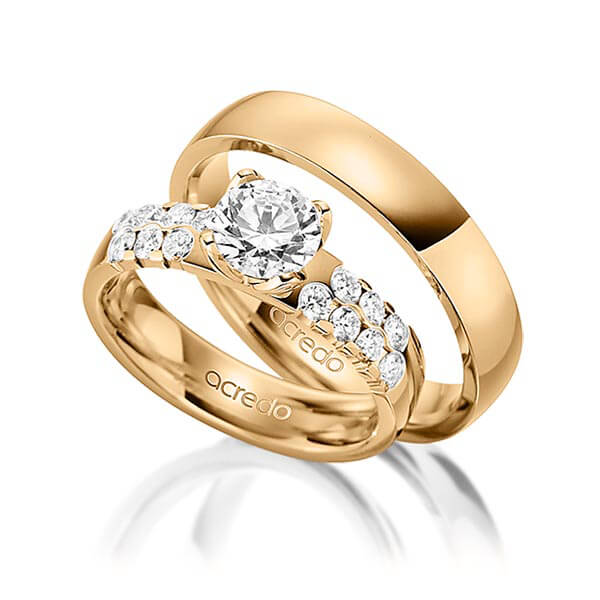 Set in Roségold 585 mit 1 ct. + zus. 0,56 ct. Brillant tw, si von acredo - A-1561-4 Set in Roségold 585 mit 1 ct. + zus. 0,56 ct. Brillant tw, si von acredo - A-1561-4