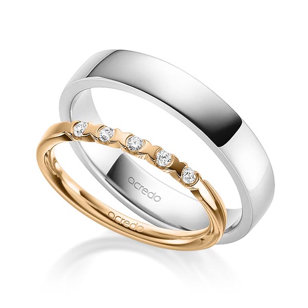 Set in Roségold 585 mit zus. 0,1 ct. Brillant tw, vs von acredo Set in Roségold 585 mit zus. 0,1 ct. Brillant tw, vs von acredo