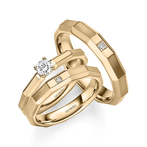 Set in Roségold 585 mit zus. 0,28 ct. Brillant tw, si von acredo Set in Roségold 585 mit zus. 0,28 ct. Brillant tw, si von acredo