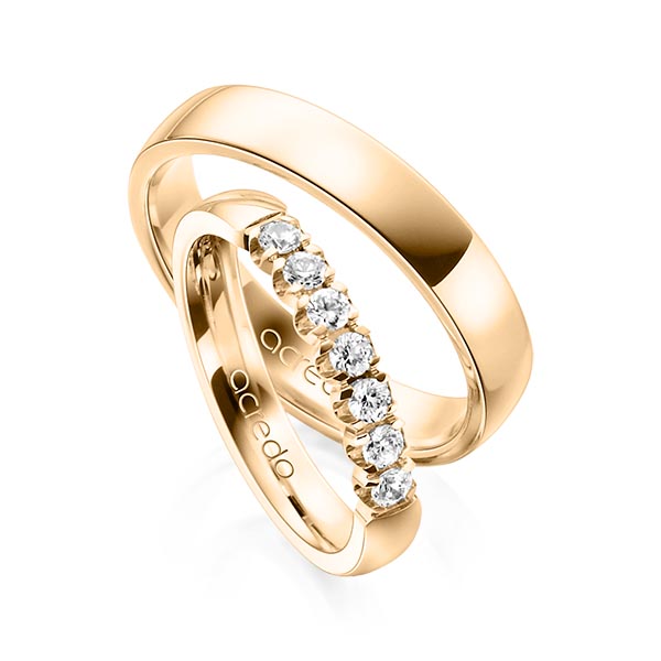 Set in Roségold 585 mit zus. 0,35 ct. Brillant tw, vs von acredo - A-1311-3 Set in Roségold 585 mit zus. 0,35 ct. Brillant tw, vs von acredo - A-1311-3