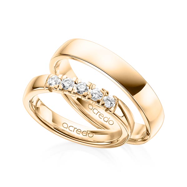 Set in Roségold 585 mit zus. 0,3 ct. Brillant tw, vs von acredo - A-1314-3 Set in Roségold 585 mit zus. 0,3 ct. Brillant tw, vs von acredo - A-1314-3