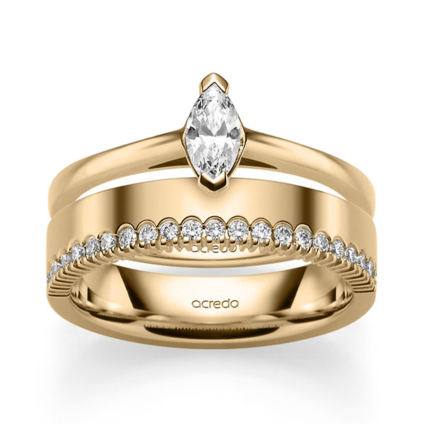 Set in Roségold 585 mit zus. 0,41 ct. tw, vs tw, si von acredo - A-2476-3 Set in Roségold 585 mit zus. 0,41 ct. tw, vs tw, si von acredo - A-2476-3
