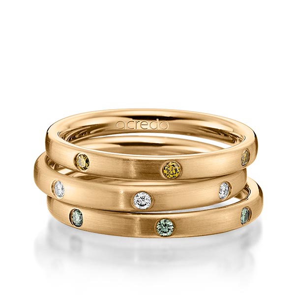 Set in Roségold 585 mit zus. 0,42 ct. Brillant gelb tw, si Apple Green von acredo