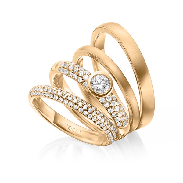 Set in Roségold 585 mit zus. 0,99 ct. Brillant tw, si tw, vs von acredo