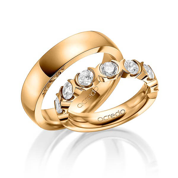 Set in Roségold 585 mit zus. 1,4 ct. Brillant tw, vs von acredo - A-1580-4 Set in Roségold 585 mit zus. 1,4 ct. Brillant tw, vs von acredo - A-1580-4