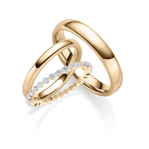Set in Roségold 585 vollausgefasst mit zus. 0,52 ct. Brillant tw, si von Steinberg