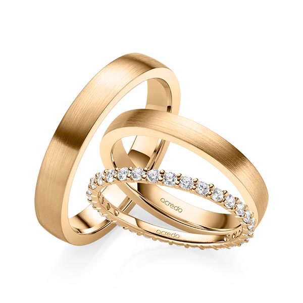 Set in Roségold 585 vollausgefasst mit zus. 0,62 ct. Brillant tw, si von acredo