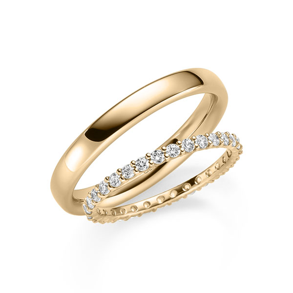 Set in Roségold 585 vollausgefasst mit zus. 0,62 ct. Brillant tw, si von acredo - A-2114-12 Set in Roségold 585 vollausgefasst mit zus. 0,62 ct. Brillant tw, si von acredo - A-2114-12