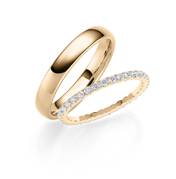 Set in Roségold 585 vollausgefasst mit zus. 0,68 ct. Brillant tw, si von Steinberg