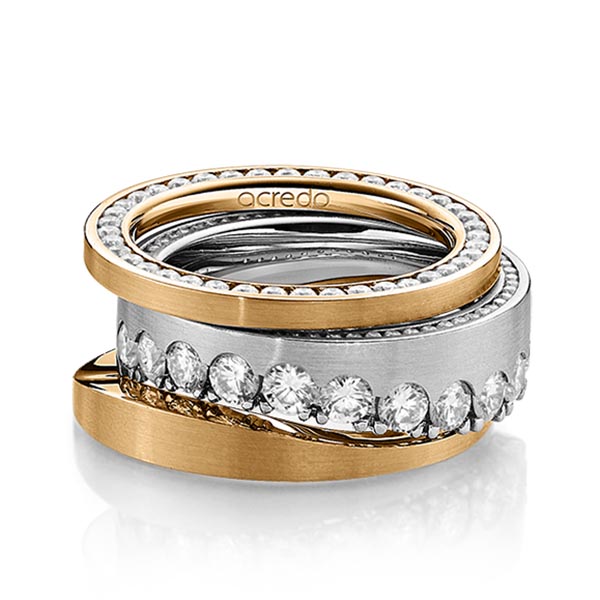 Set in Roségold 585 vollausgefasst mit zus. 1,955 ct. Brillant tw, si von acredo