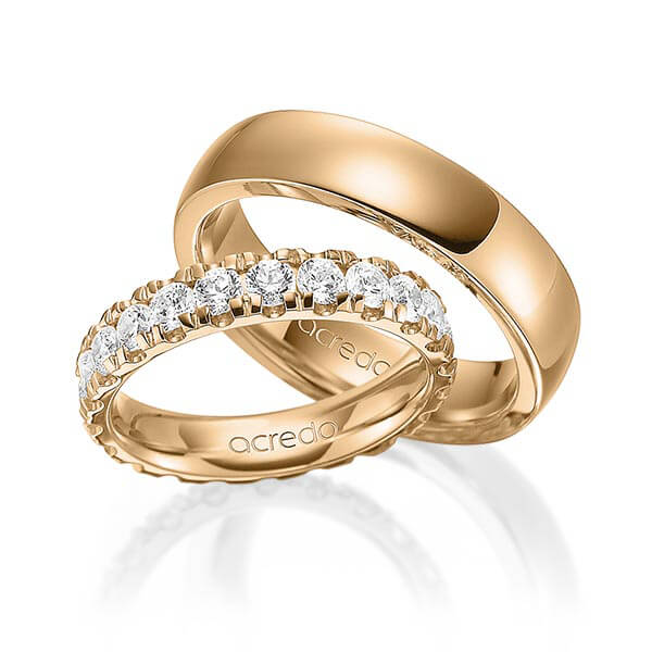 Set in Roségold 585 vollausgefasst mit zus. 2,1 ct. Brillant tw, vs von acredo - A-1587-3 Set in Roségold 585 vollausgefasst mit zus. 2,1 ct. Brillant tw, vs von acredo - A-1587-3