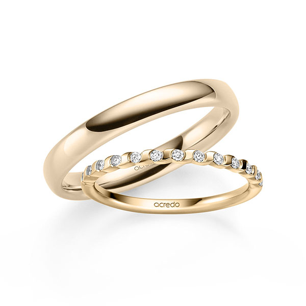 Set in roségoud 14 kt. half gezet met in totaal 0,13 ct. Briljant tw/si van acredo