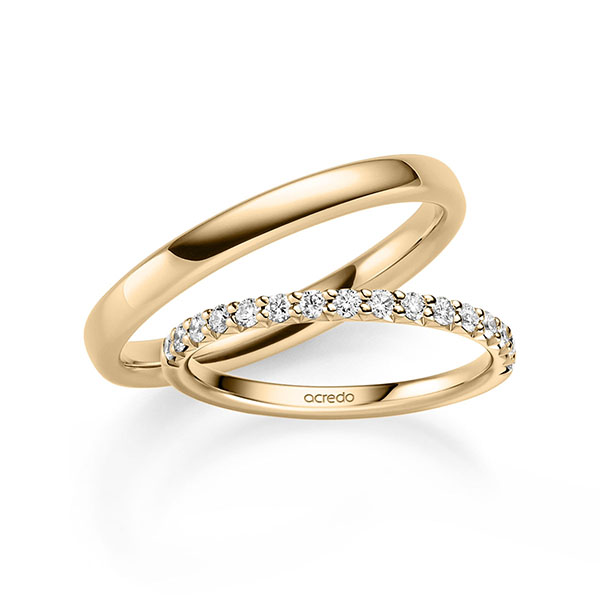 Set in roségoud 14 kt. half gezet met in totaal 0,32 ct. Briljant tw/si van acredo