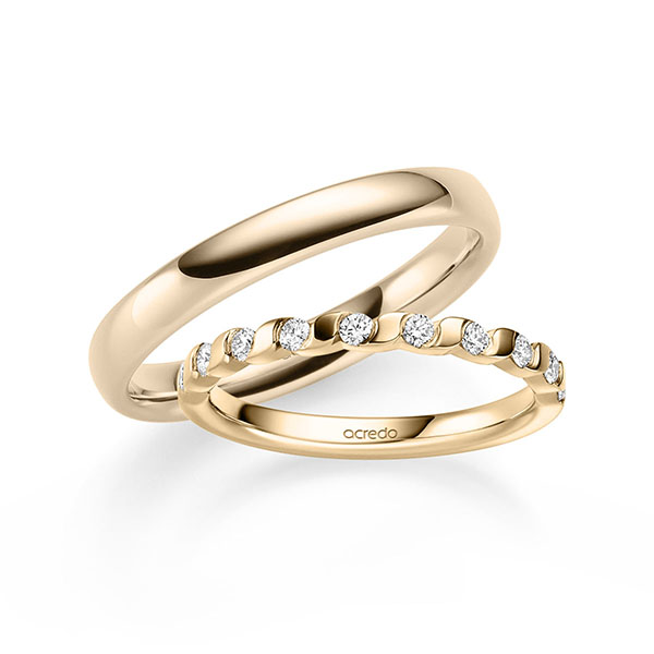 Set in roségoud 14 kt. half gezet met in totaal 0,3 ct. Briljant tw/si van acredo