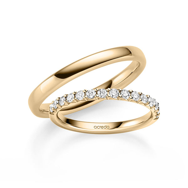 Set in roségoud 14 kt. half gezet met in totaal 0,45 ct. Briljant tw/si van acredo