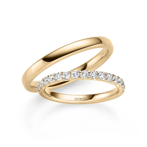 Set in roségoud 14 kt. half gezet met in totaal 0,6 ct. Briljant tw/si van acredo