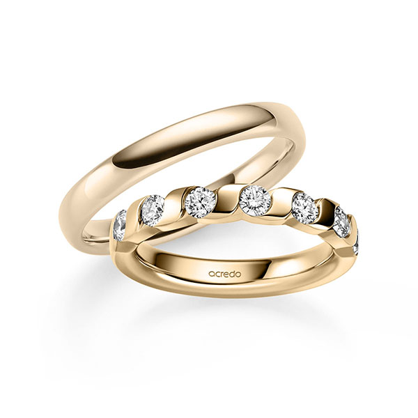 Set in roségoud 14 kt. half gezet met in totaal 0,7 ct. Briljant tw/si van acredo