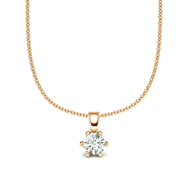 Set in roségoud 14 kt. met 0,3 ct. Briljant tw/si van acredo - A-2060-28 Set in roségoud 14 kt. met 0,3 ct. Briljant tw/si van acredo - A-2060-28