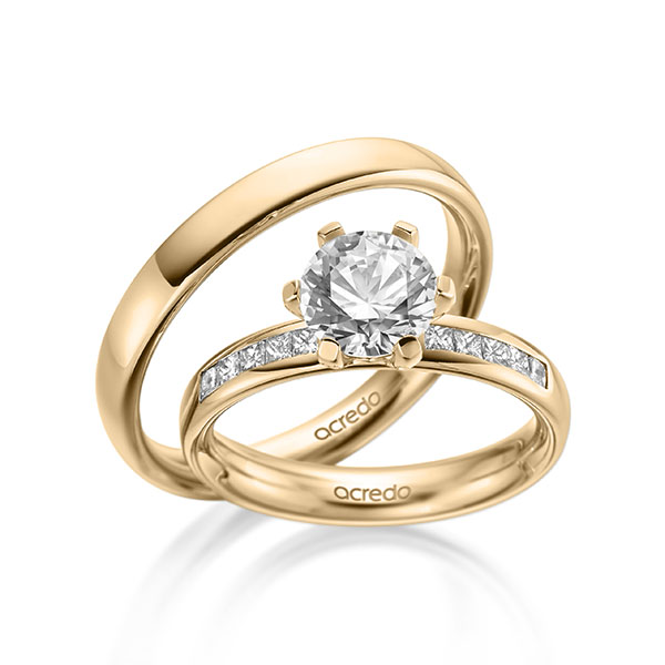 Set in roségoud 14 kt. met 1,5 ct. + in totaal 0,3 ct. Briljant tw,vs tw/si van acredo