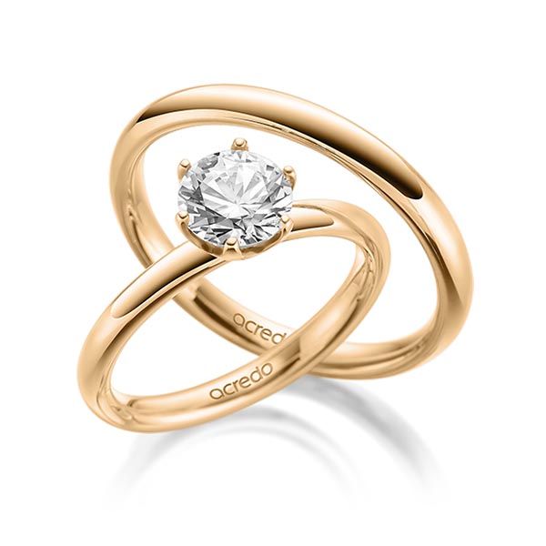 Set in roségoud 14 kt. met 1,5 ct. tw,vs van acredo
