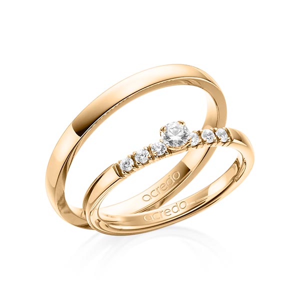 Set in roségoud 14 kt. met in totaal 0,27 ct. Briljanten tw/si van acredo - A-1383-4