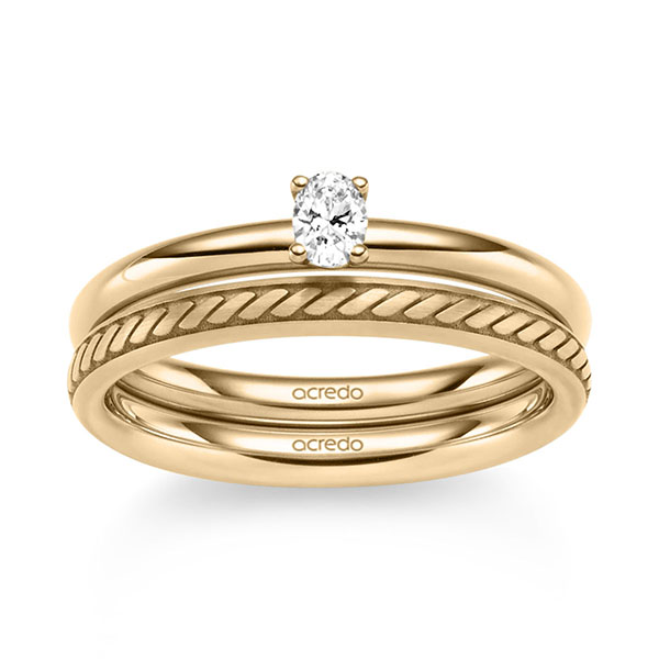 Set in roségoud 14 kt. met in totaal 0,2 ct. tw,vs van acredo