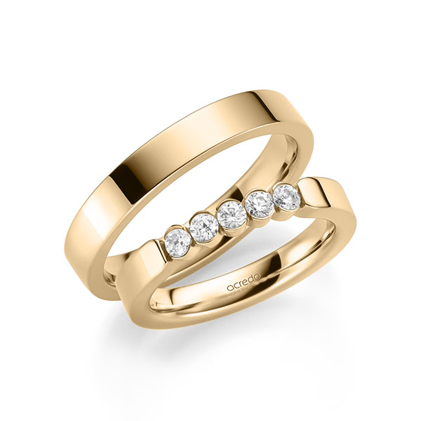 Set in roségoud 14 kt. met in totaal 0,35 ct. Briljant tw/si van acredo - A-2119-4 Set in roségoud 14 kt. met in totaal 0,35 ct. Briljant tw/si van acredo - A-2119-4