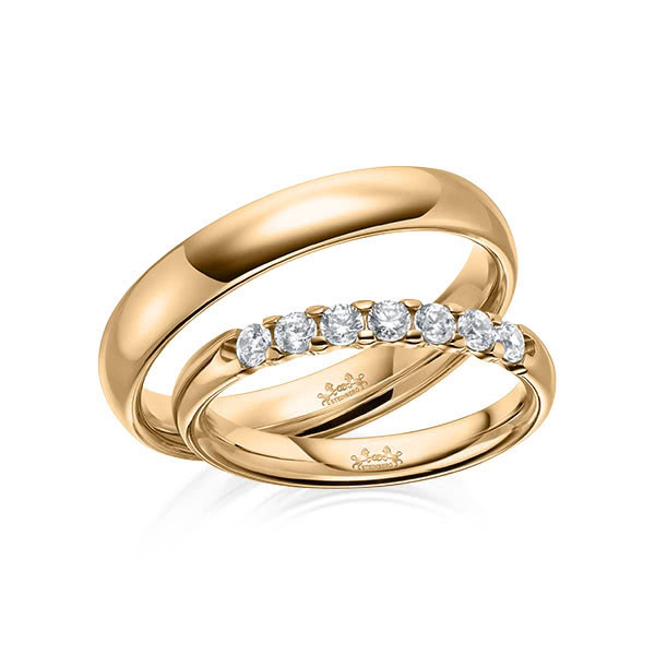 Set in roségoud 14 kt. met in totaal 0,35 ct. Briljant tw/si van Steinberg