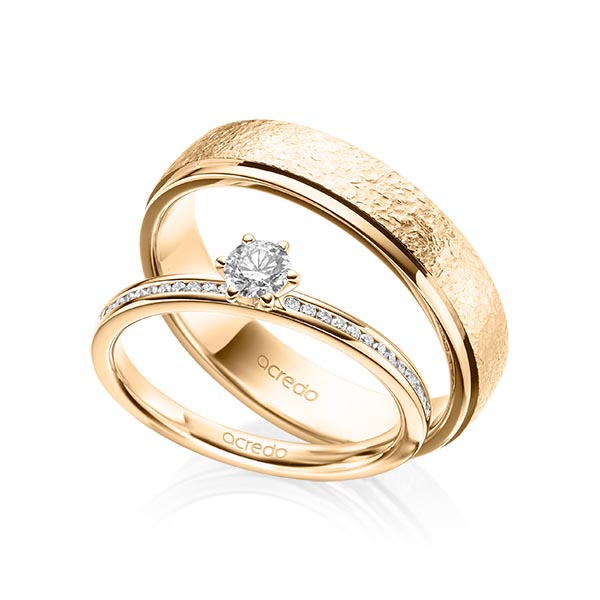 Set in roségoud 14 kt. met in totaal 0,39 ct. Briljant tw/si van acredo