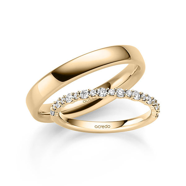 Set in roségoud 14 kt. met in totaal 0,39 ct. tw/si van acredo