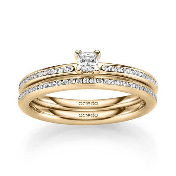 Set in roségoud 14 kt. met in totaal 0,43 ct. Briljant tw/si van acredo