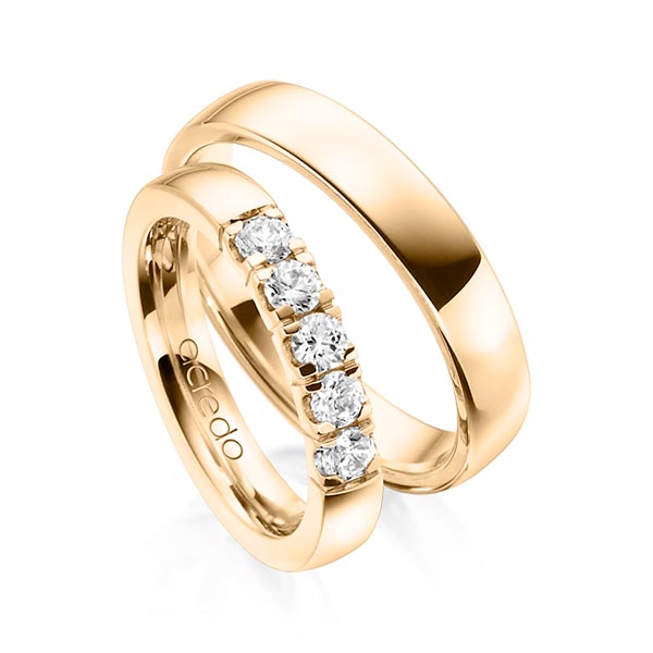 Set in roségoud 14 kt. met in totaal 0,55 ct. Briljant tw,vs van acredo - A-1318-3