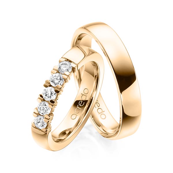 Set in roségoud 14 kt. met in totaal 0,5 ct. Briljant tw,vs van acredo - A-1315-3