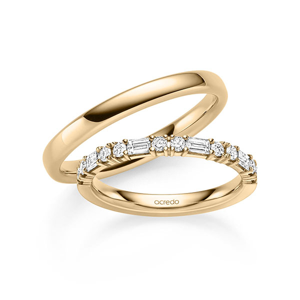 Set in roségoud 14 kt. met in totaal 0,62 ct. tw,vs van acredo