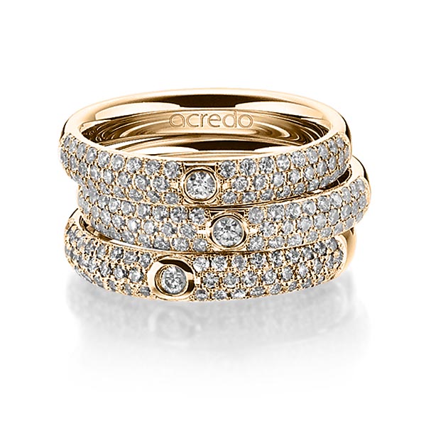 Set in roségoud 14 kt. met in totaal 1,476 ct. Briljant tw/si van acredo