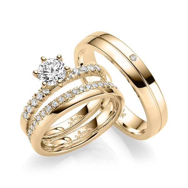 Set in roségoud 14 kt. volledig gezet met 0,7 ct. + in totaal 0,64 ct. Briljant tw/si van Steinberg - Q-1712-3 Set in roségoud 14 kt. volledig gezet met 0,7 ct. + in totaal 0,64 ct. Briljant tw/si van Steinberg - Q-1712-3