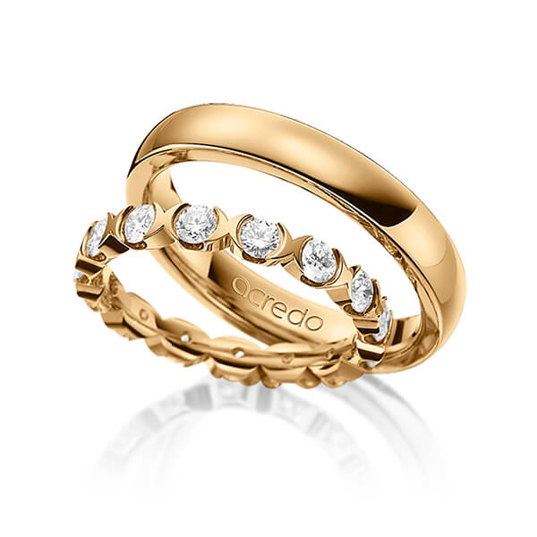 Set in roségoud 14 kt. volledig gezet met in totaal 1,5 ct. Briljant tw,vs van acredo