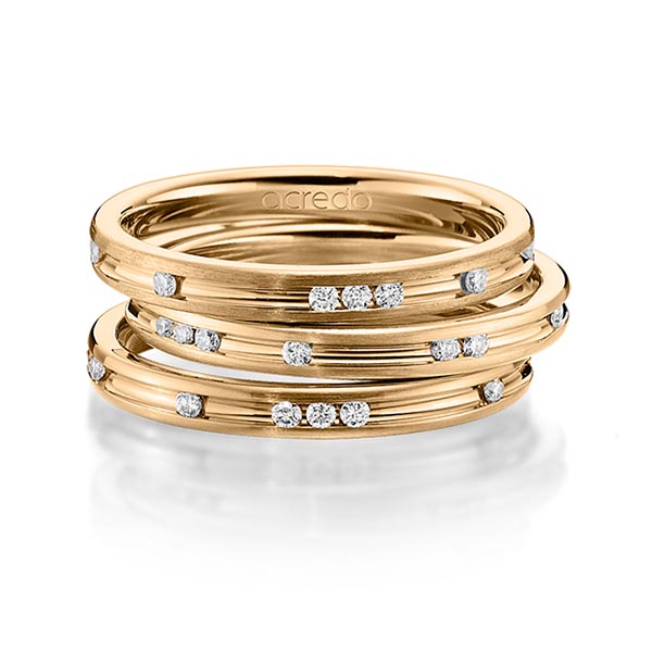 Set in roségoud 18 kt. met in totaal 0,42 ct. Briljant tw/si van acredo