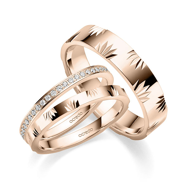 Set in Rotgold 585 halbausgefasst mit zus. 0,184 ct. Brillant tw, si von acredo