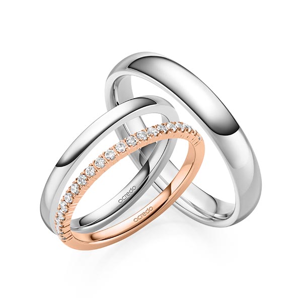 Set in Rotgold 585 halbausgefasst mit zus. 0,22 ct. Brillant tw, vs von acredo - A-2075-6 Set in Rotgold 585 halbausgefasst mit zus. 0,22 ct. Brillant tw, vs von acredo - A-2075-6