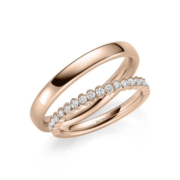 Set in Rotgold 585 halbausgefasst mit zus. 0,38 ct. Brillant tw, si von acredo - A-2122-3 Set in Rotgold 585 halbausgefasst mit zus. 0,38 ct. Brillant tw, si von acredo - A-2122-3