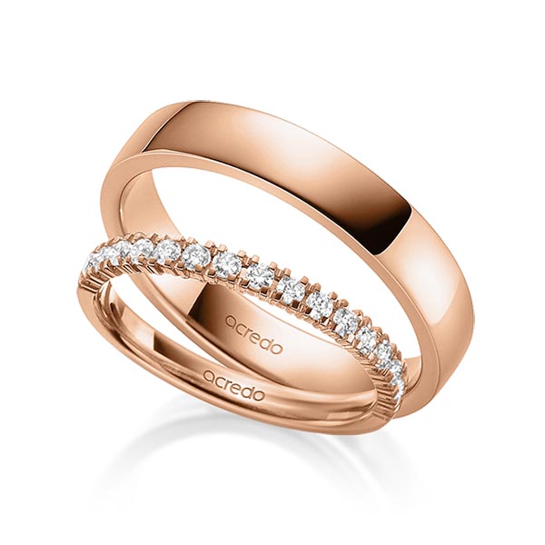 Set in Rotgold 585 halbausgefasst mit zus. 0,3 ct. Brillant tw, vs von acredo