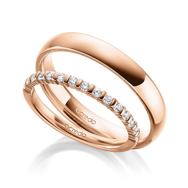 Set in Rotgold 585 halbausgefasst mit zus. 0,3 ct. Brillant tw, vs von acredo