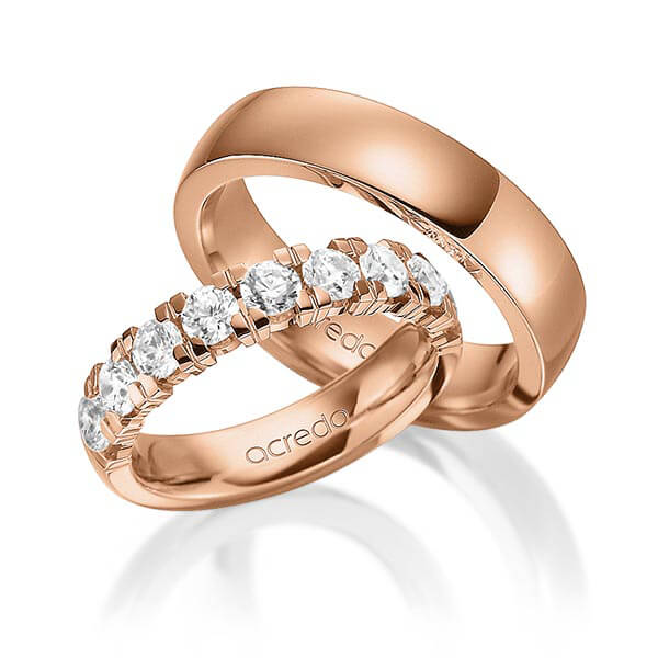 Set in Rotgold 585 halbausgefasst mit zus. 1,8 ct. Brillant tw, vs von acredo - A-1585-4 Set in Rotgold 585 halbausgefasst mit zus. 1,8 ct. Brillant tw, vs von acredo - A-1585-4