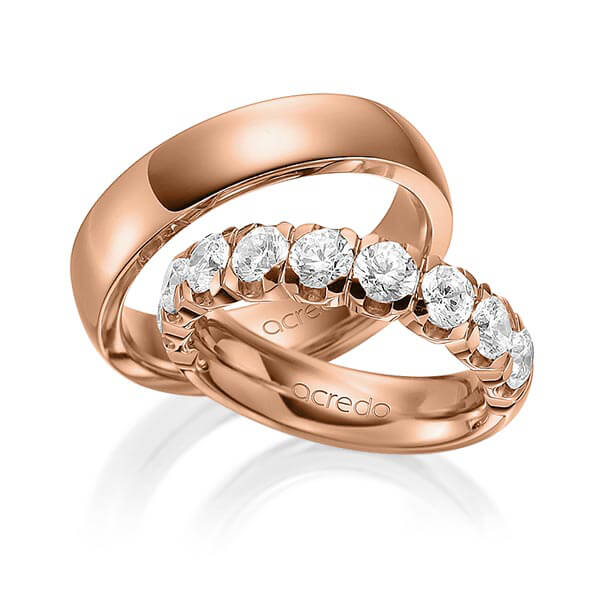 Set in Rotgold 585 halbausgefasst mit zus. 1,8 ct. Brillant tw, vs von acredo - A-1589-4 Set in Rotgold 585 halbausgefasst mit zus. 1,8 ct. Brillant tw, vs von acredo - A-1589-4