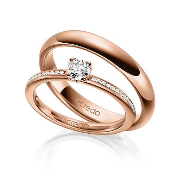 Set in Rotgold 585 mit 0,3 ct. + zus. 0,13 ct. Brillant tw, si von acredo - A-1601-4 Set in Rotgold 585 mit 0,3 ct. + zus. 0,13 ct. Brillant tw, si von acredo - A-1601-4