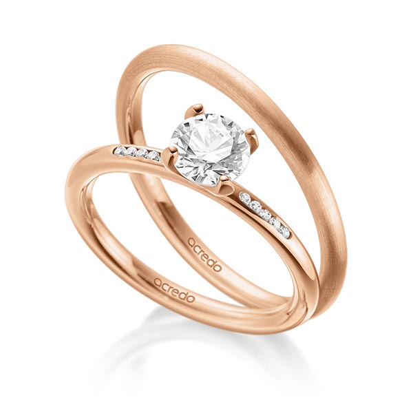 Set in Rotgold 585 mit 0,7 ct. + zus. 0,05 ct. Brillant tw, si von acredo - A-1935-4 Set in Rotgold 585 mit 0,7 ct. + zus. 0,05 ct. Brillant tw, si von acredo - A-1935-4
