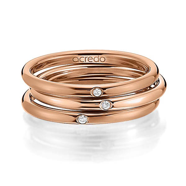 Set in Rotgold 585 mit zus. 0,03 ct. Brillant tw, si von acredo