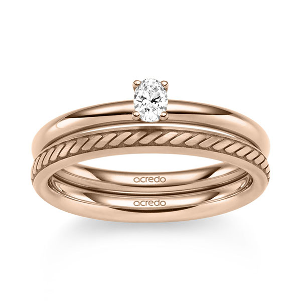 Set in Rotgold 585 mit zus. 0,2 ct. tw, vs von acredo